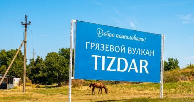 Панорамный вид: Грязевой вулкан Тиздар